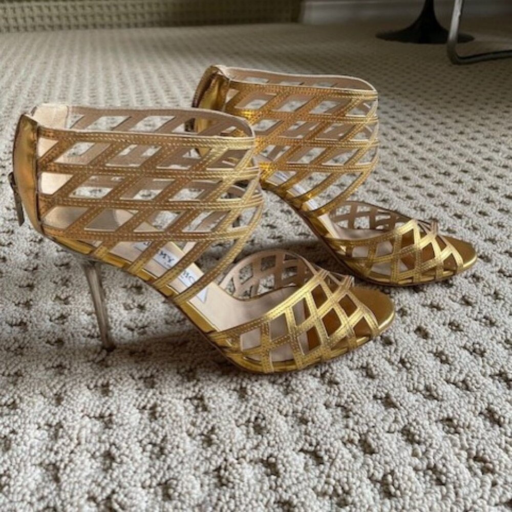 Jimmy Choo Gold Caged pumps